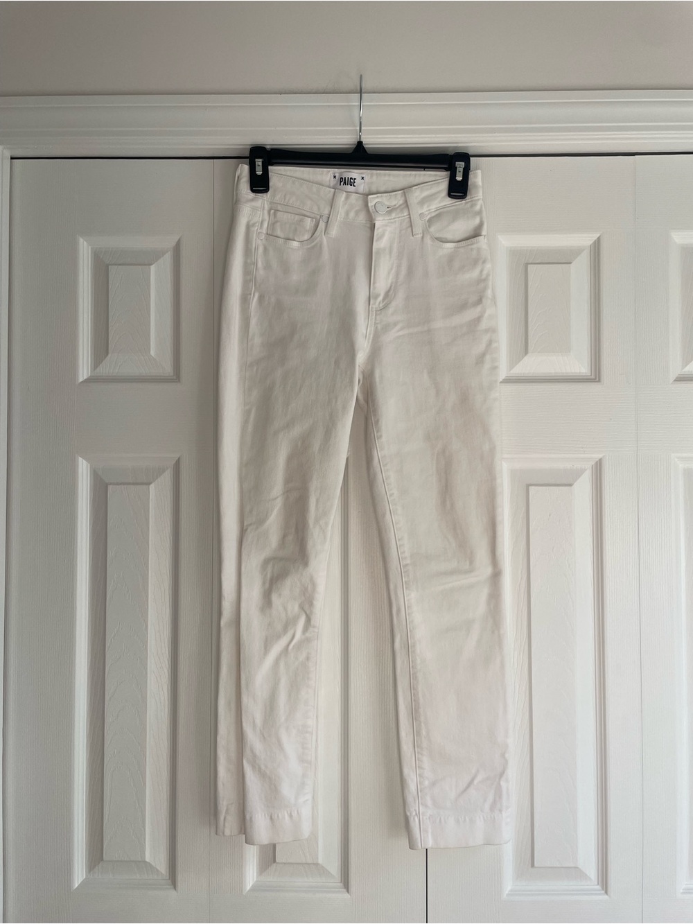 PAIGE White Straight-Leg Jeans
